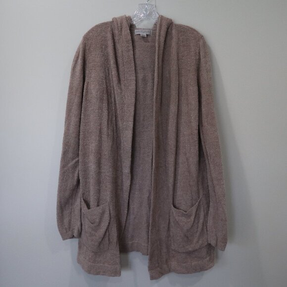 Barefoot Dreams Cozychic Lite Hooded Cardigan Beige Size Large - Picture 1 of 6